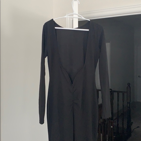 Symphony Deep Back Gown in Black - Picture 2 of 4